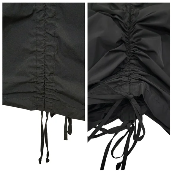 Bryn Walker Cleo Memory Crunch Flat Front Ruched Skirt Sleek Black Midi Womens S - Picture 11 of 17